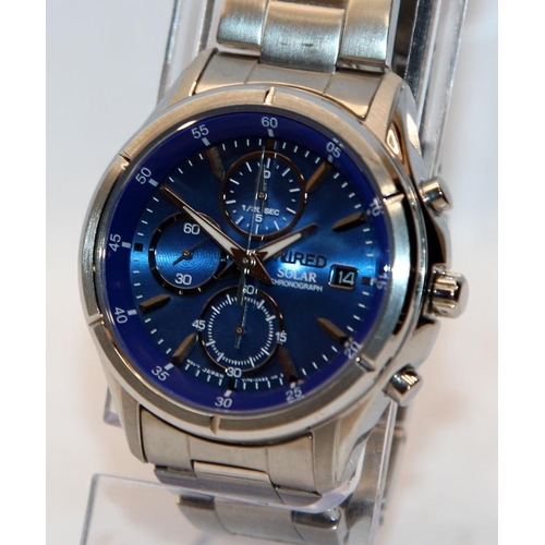 209 - Wired by Seiko (Japanese domestic brand) gents solar chronograph ref:V176-0AE0. New capacitor fitted... 