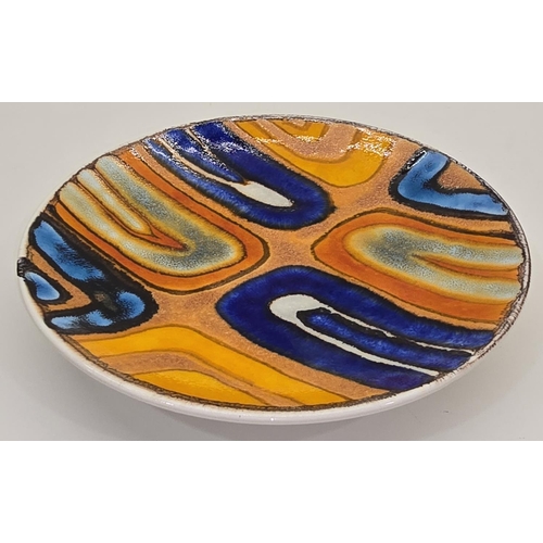 262 - Poole Pottery Studio 20cms plate with phase 2 studio mark no. 46, 1964-1966, and orange peel glaze.