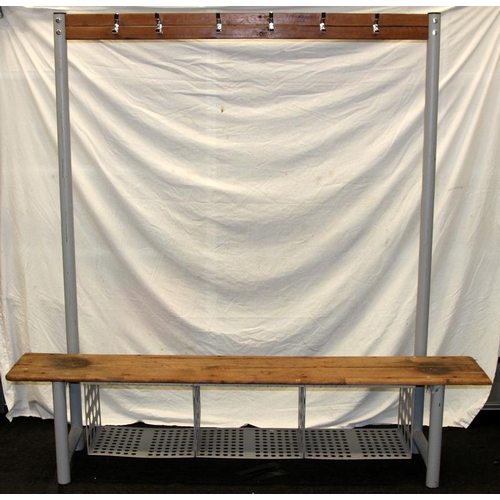 Vintage school locker room coat rack with storage under. Powder coated ...