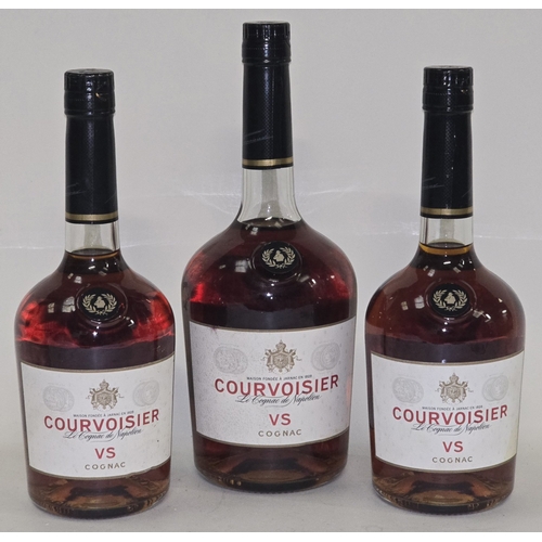 12 - 3 x Courvoisier VS cognac to include 2 x 70cl and 1 x 1L (REF 30E).
