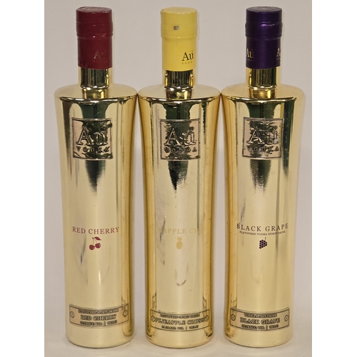 55 - 3 x Au flavoured vodka 70cl to include Red Cherry, Pineapple Crush and Black Grape (REF 30E).
