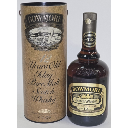 21 - Collectable Bowmore 12 Year Islay Pure Malt Scotch Whisky 1L boxed. Seal intact.
