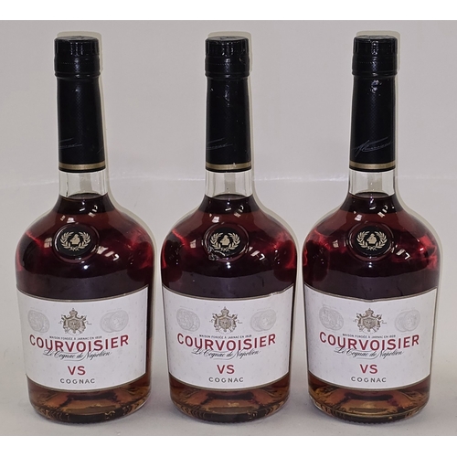 56 - 3 x Courvoisier VS Cognac 70cl (REF 30E).