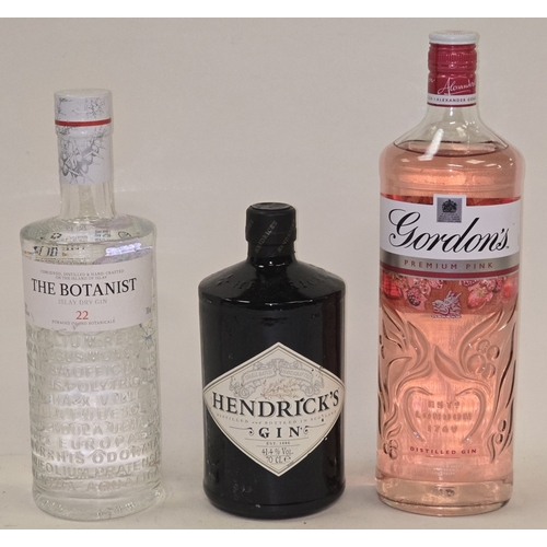 30 - 3 x bottles Gin to include Gordon's Pink Gin 1L, The Botanist Islay Dry Gin 70cl and Hendricks Gin 7... 