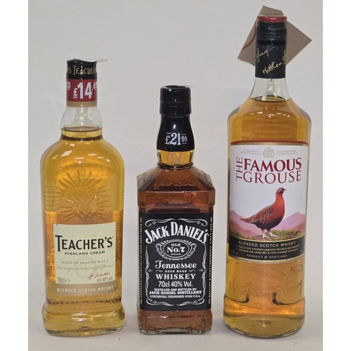 36 - 3 x bottles Whisky to include The Famous Grouse 1L, Jack Daniel's Whiskey 70cl and Teacher's Blended... 
