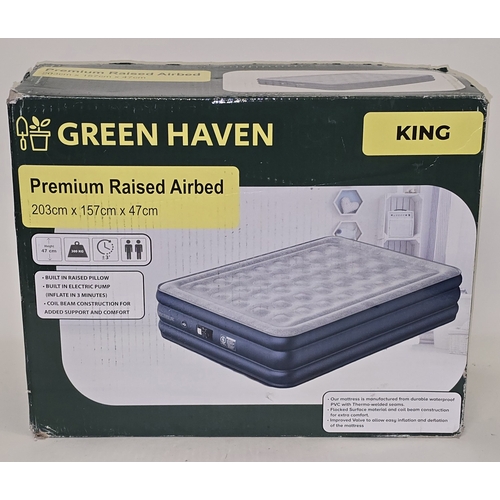 154 - Green Haven King Size Premium Raised Airbed appears new (REF E109).