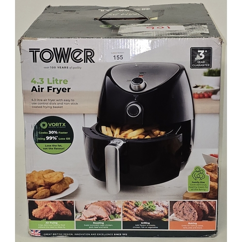 155 - Tower 4.3 Litre Air fryer boxed appears new (REF E106).