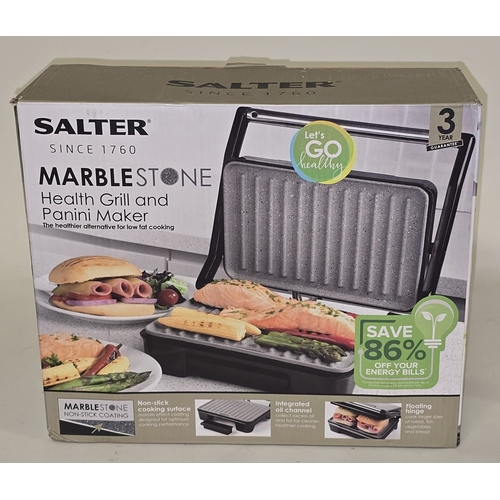157 - Salter Marble Stone Health Grill and Panini Maker. Boxed appears new (REF E101).