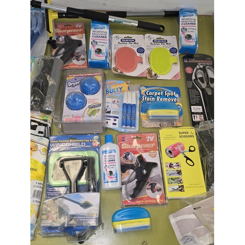 168 - A large box of household cleaning products many still as new (REF E56).