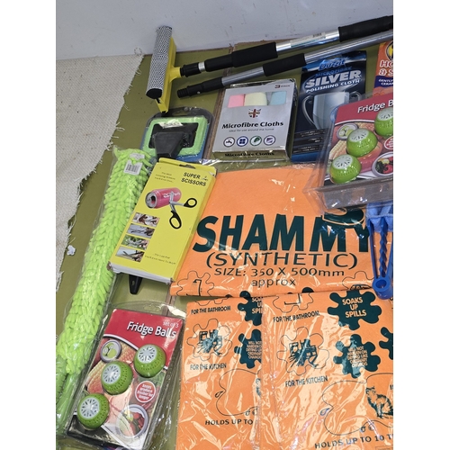 168 - A large box of household cleaning products many still as new (REF E56).