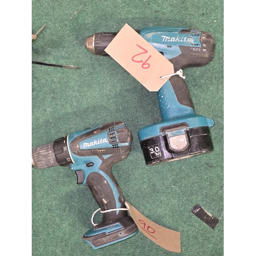 184 - Collection of Makita power tools together with a toolbox (REF E24, E92, E90, E97, E88, E93).