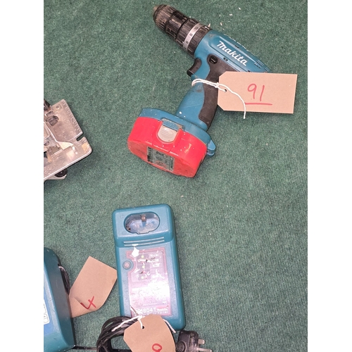 185 - A collection of Makita power tools (REF E96, E91, E94, E95, E87).