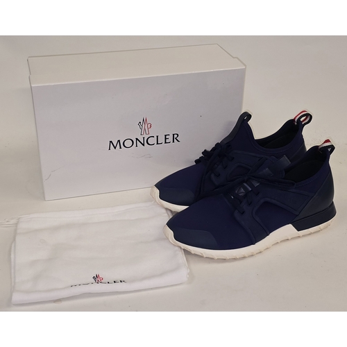 144 - Moncler Emilien Designer Blue Sneakers size 9. Sold as pre-owned/used condition (REF P2).