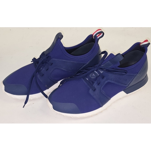 144 - Moncler Emilien Designer Blue Sneakers size 9. Sold as pre-owned/used condition (REF P2).