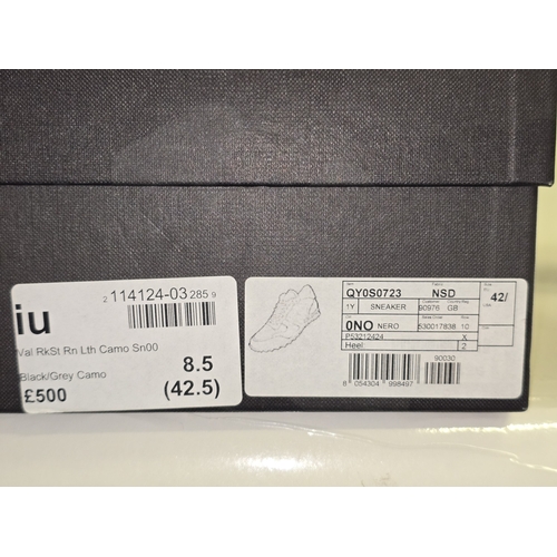 145 - Valentino Garavani designer Black/Grey Camo sneakers size 8.5. Sold as pre-owned/used condition (REF... 