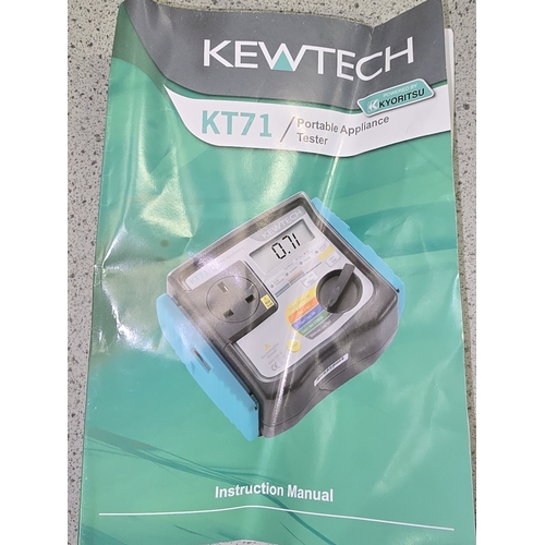 199 - Kewtech KT71 Portable Appliance Tester c/w instructions and corresponding leads all housed in a Magm... 