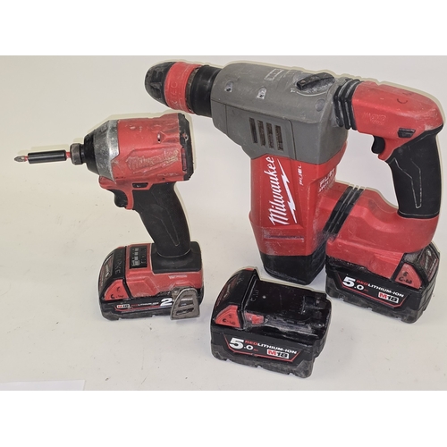 207 - 2 x Milwaukee Fuel Brushless 18V cordless power tools c/w spare battery (REF P94).