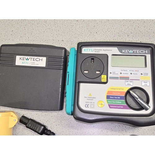 199 - Kewtech KT71 Portable Appliance Tester c/w instructions and corresponding leads all housed in a Magm... 