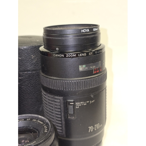 129 - Collection of camera lenses to include Canon. Seven in all.