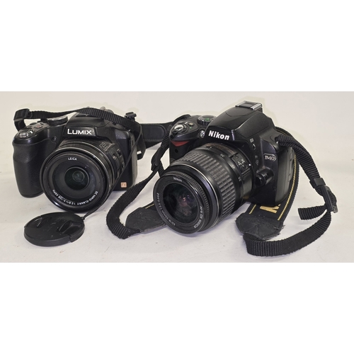 132 - Nikon D40 DSLR camera c/w Nikon DX 18-55mm lens together with Lumix DMC-FZ200 digital camera (2).