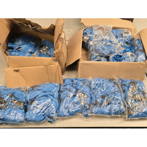 240 - Very large quantity of as new blue lanyards spread over two boxes 1500+ in total.