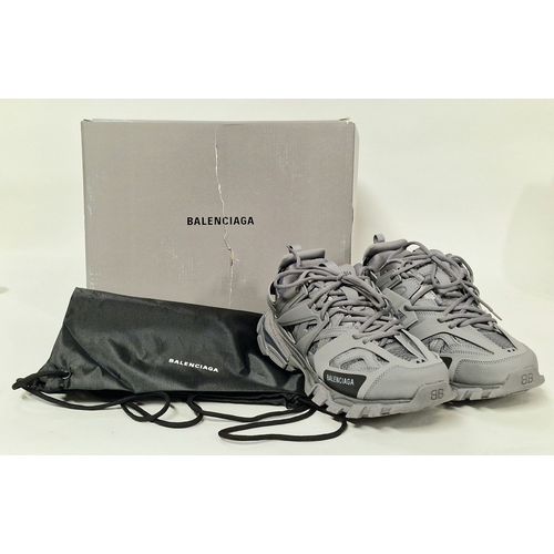 141 - Mens grey Balenciaga track trainers size 9.5 as new boxed with dust bag.