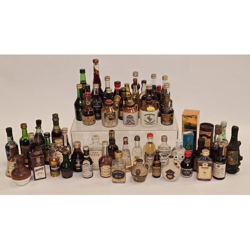 53 - A good collection of mainly vintage alcohol miniatures. Various brands. Approx 60 bottles in all.