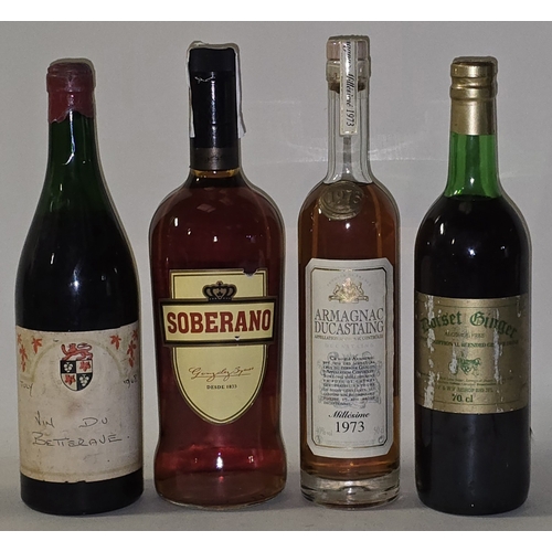 24 - Four bottles of assorted vintage alcohol.
