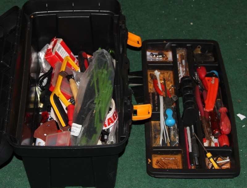 Large tool storage box with contents (ref:103)
