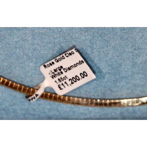 278 - Anita Ko 18ct Rose Gold Diamond Slip On Collar Necklace with White Agate Finials size large, set wit... 