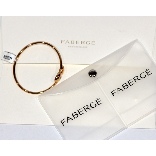 261 - Super quality Faberge 18ct Rose Gold with Diamonds Crossover Bangle Bracelet featuring fine 'I Love ... 