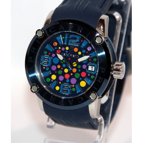286 - Capri Blu quartz fashion watch designed by Silvio Staiano. 42mm not including crown. Requires new ba... 