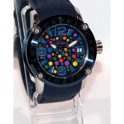 286 - Capri Blu quartz fashion watch designed by Silvio Staiano. 42mm not including crown. Requires new ba... 