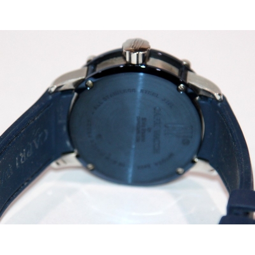 286 - Capri Blu quartz fashion watch designed by Silvio Staiano. 42mm not including crown. Requires new ba... 