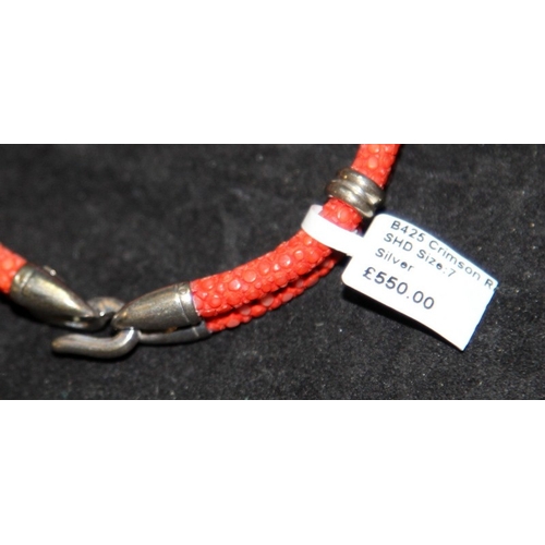 300 - Quality Sting HD of New York designer bracelet with sterling silver clasp and embellishment. B425 Cr... 