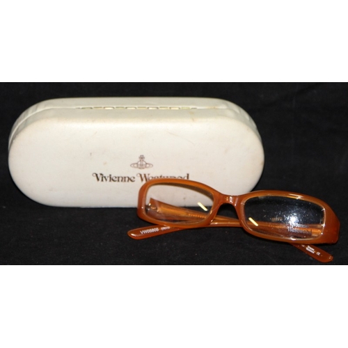 2 - Genuine Vivienne Westwood clear lens orange framed spectacles glasses in original shell case (wear t... 