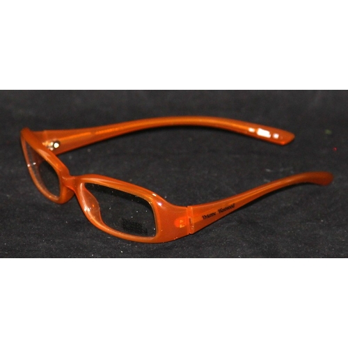 2 - Genuine Vivienne Westwood clear lens orange framed spectacles glasses in original shell case (wear t... 