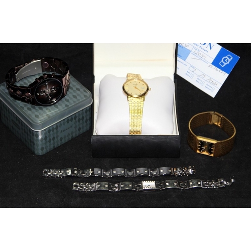 226 - Gents rotary dress watch, seen working (with Timpson lifetime battery guarantee). Lot also includes ... 