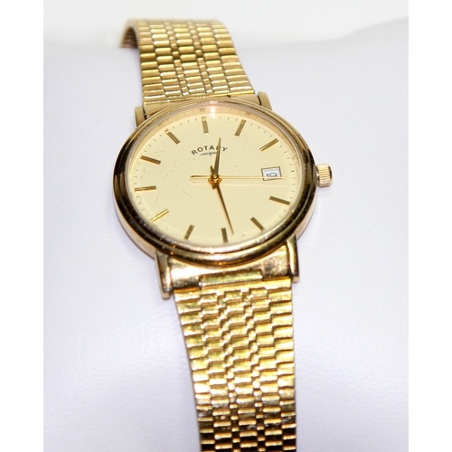 226 - Gents rotary dress watch, seen working (with Timpson lifetime battery guarantee). Lot also includes ... 