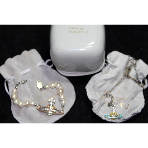 13 - Genuine Vivienne Westwood Jewellery: Small signature orb enamelled pendant on a 22