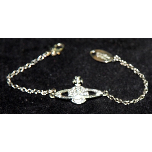 15 - Genuine Vivienne Westwood Jewellery: Large jewelled signature orb pendant on a 16