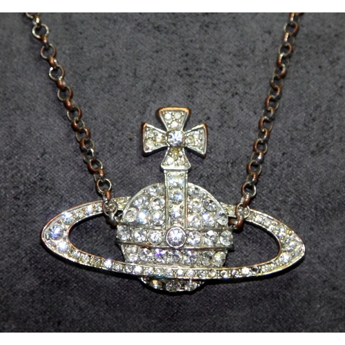 17 - Genuine Vivienne Westwood Jewellery: Large jewelled signature orb on a 16