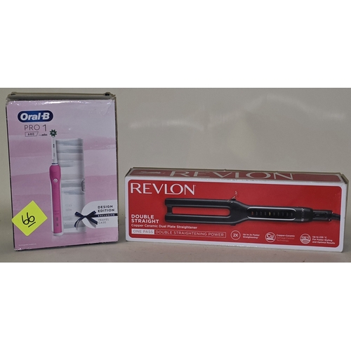 117 - Revlon Double Straight hair straighteners together with Oral B Pro 1 toothbrush (REF P64, P66).