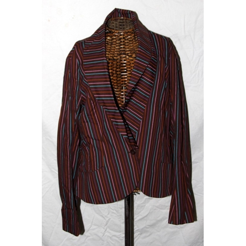 20 - Vivienne Westwood Anglomania 'Love' jacket, stripes on a brown ground. Size 44 (UK size 12). From a ... 