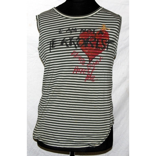 37 - Vivienne Westwood clothing: Two Tops, 
Endangered Species' size Medium and 'I'm Not A Terrorist - Pl... 