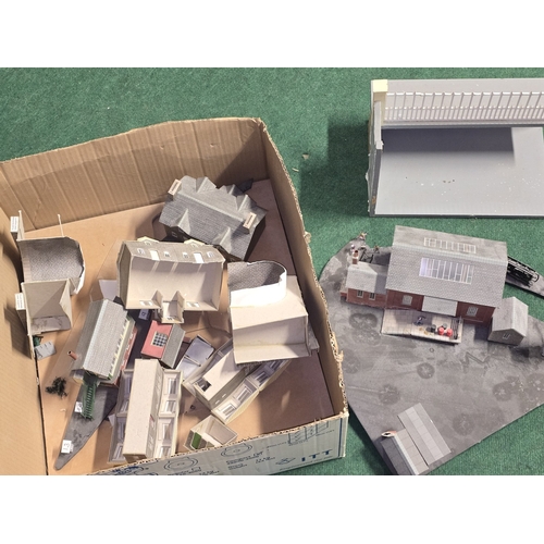 80 - Collection of model railway scenery and track items together with a quantity of Brio and other woode... 