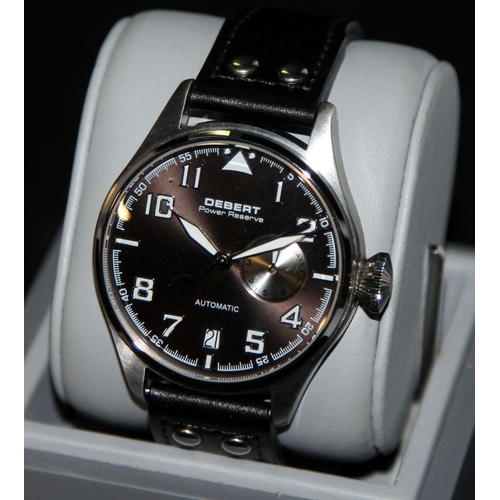 246 - Debert Power Reserve Pilot gents automatic watch. Working at time of listing