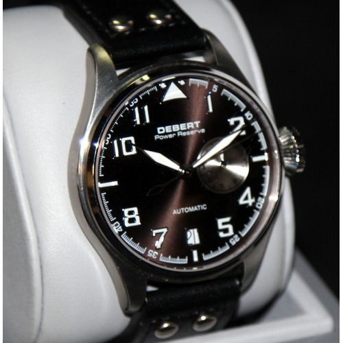 246 - Debert Power Reserve Pilot gents automatic watch. Working at time of listing