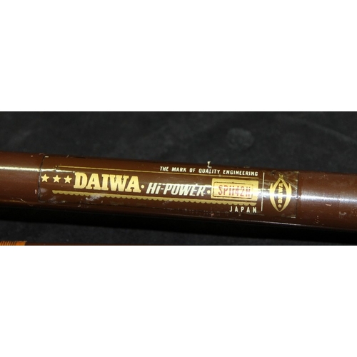 196 - 4 x vintage fibreglass fishing rods: Diawa Paul Kerry Whisker Carbon, Diawa Hi-Power, Sundridge Shar... 