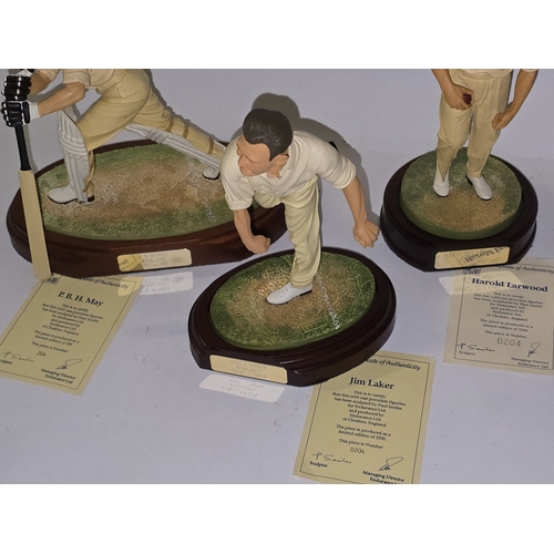 47 - The Art of Sport collection of 5 x limited edition cold-cast porcelain cricketer figurines to includ... 